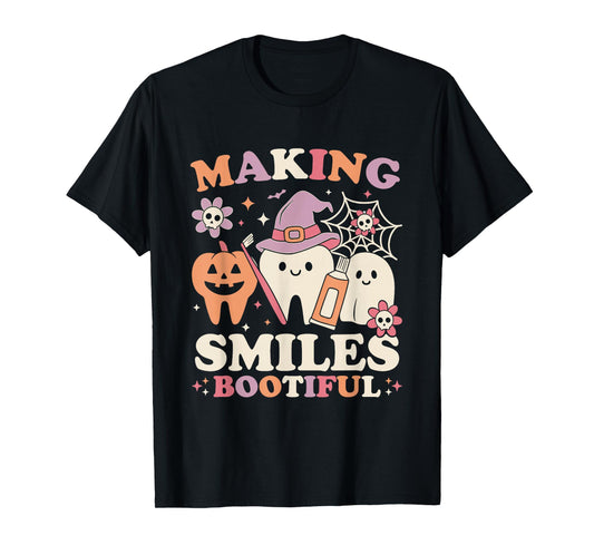 Making Smiles Bootiful Halloween Funny Ghost Dentist T-Shirt