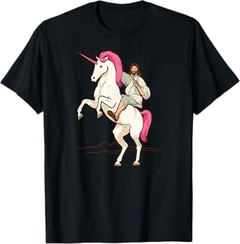 Jesus on Unicorn - Jesus Christ Riding a Unicorn T-Shirt
