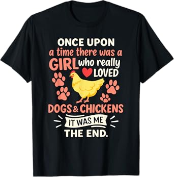 Girl Who Loved Funny Dogs And Chickens Lover Farmer T-Shirt