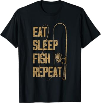 Eat Sleep Fish Repeat Fishing Lover Gift Idea Hunting Fish T-Shirt