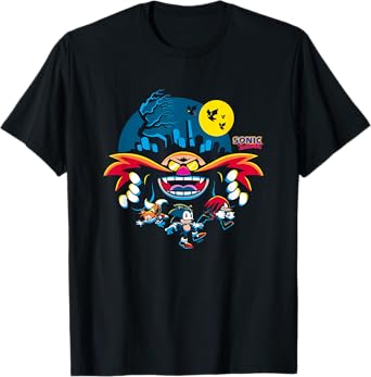 Sonic The Hedgehog Halloween Friends Haunted By Eggman T-Shirt