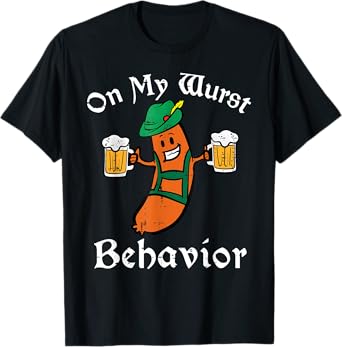On My Wurst Behavior Oktoberfest Skeleton Drinking Men T-Shirt