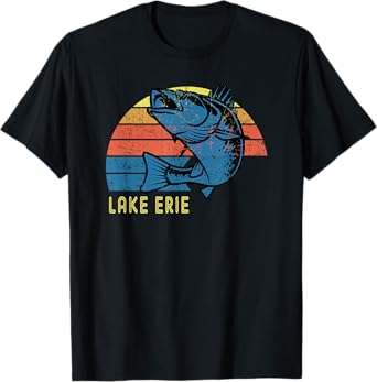 Retro Lake Erie Walleye Fishing Shirt Lake Erie Souvenir T-Shirt