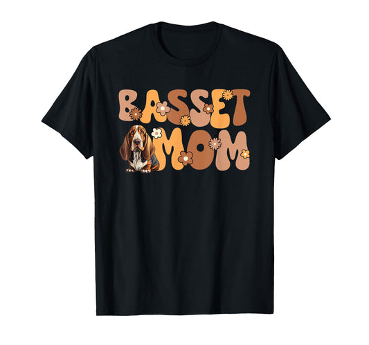 Basset Hound Groovy World's Best Basset Mom T-Shirt