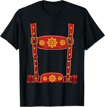 Oktoberfest Halloween Costume - Mens Lederhosen T-Shirt