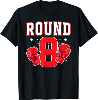 8th Boxing Birthday Party Eight Year Old Boxer Birthday T-Shirt