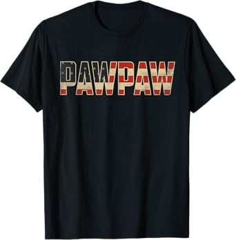 Pawpaw Bold Patriotic American Flag Father’s Day Pawpaw T-Shirt
