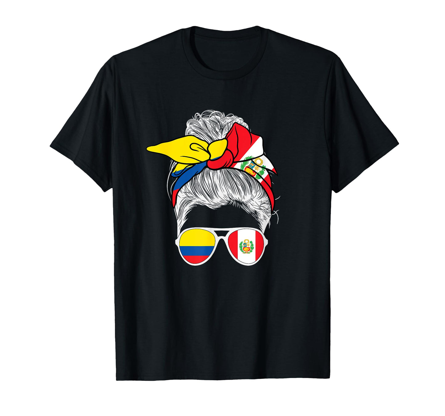 Peru Colombia Flag Hispanic Herritage Peruvian Colombia Girl T-Shirt