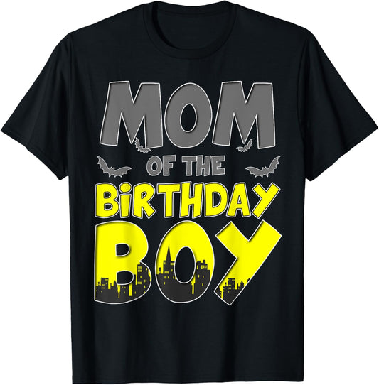 Mom Of The Birthday Boy Bat Family Party Theme Boys T-Shirt