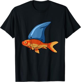 Goldfish with Shark Fin - Motivation Fishing Fish Aquarium T-Shirt