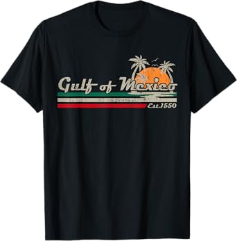 Vintage Gulf of Mexico Since 1550 Vintage Beach Funny Retro T-Shirt