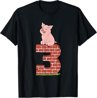 Three Little Pigs Pig 3 Halloween Costume Kids Adults T-Shirt