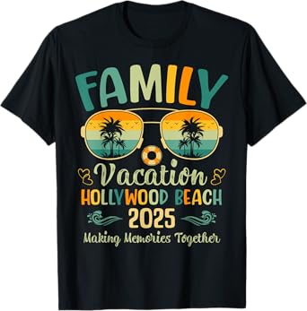 Hollywood Beach Florida Family Vacation 2025 Summer T-Shirt
