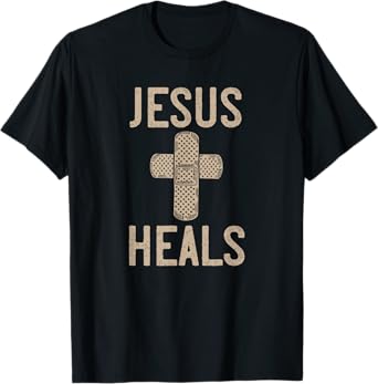 Jesus Heals Band Aid Cross T-Shirt