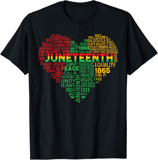 Juneteenth Black History Heart Freedom African American T-Shirt