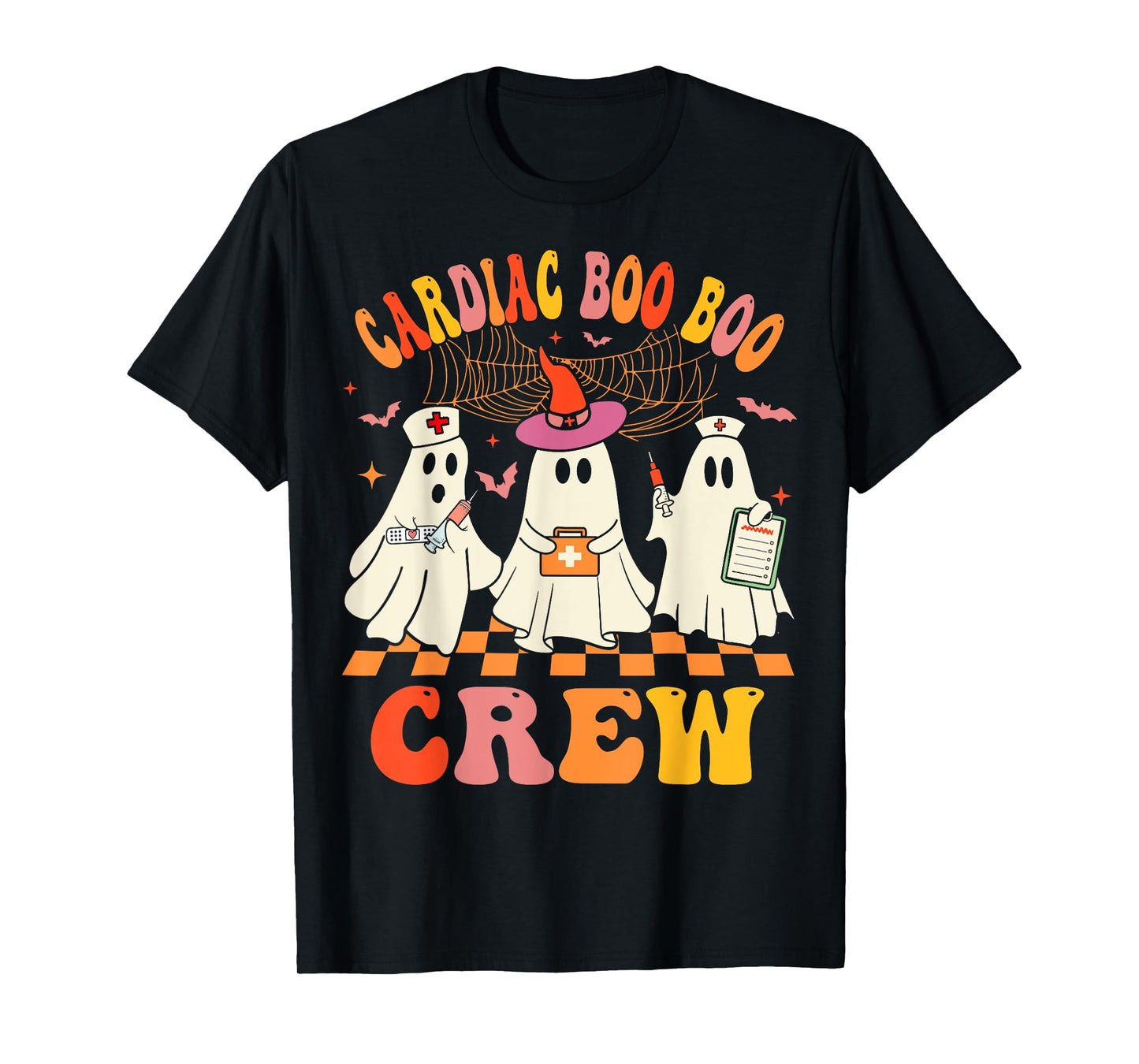 Halloween Cardiology Nurse Costume Cardiac Boo Crew Nurse T-Shirt