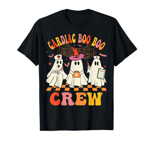 Halloween Cardiology Nurse Costume Cardiac Boo Crew Nurse T-Shirt