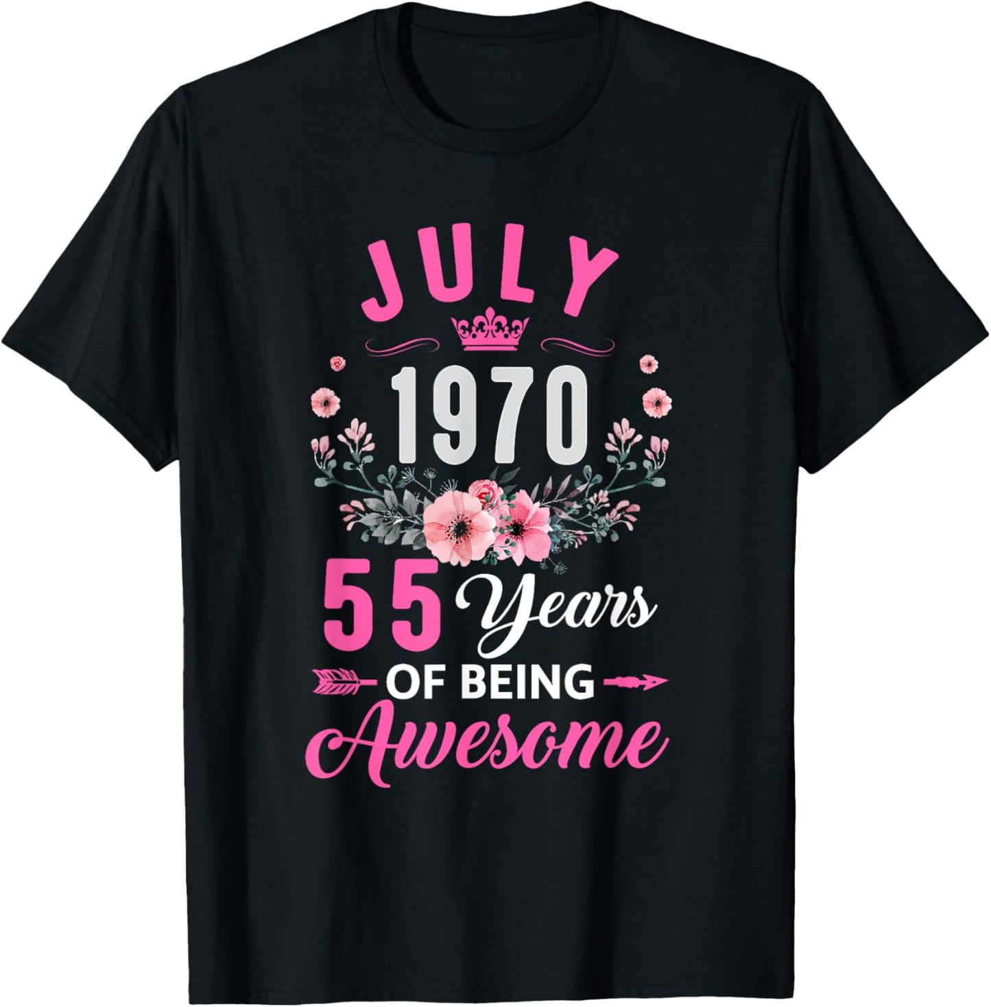 Awesome Since 1970 55 Years Old July 55th Birthday Women T-shirt