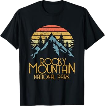 Vintage Rocky Mountains National Park Colorado Retro T-Shirt T-Shirt
