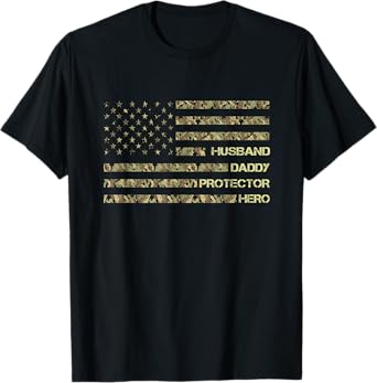 Best Dad Husband Protector Camo T-Shirt
