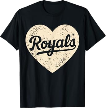 Retro Royals Heart Distressed Style Gift For Men Women T-Shirt