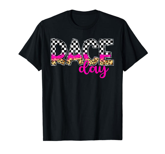Car Race Day Car Racing Day Race Days Checkered Flag T-Shirt