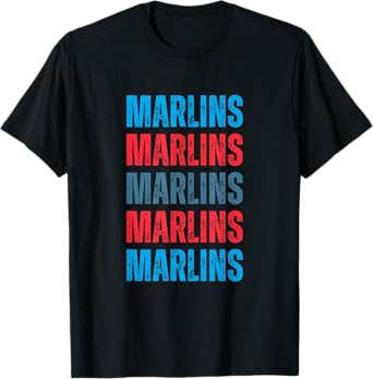 Marlins Fish Lover Blue Design T-Shirt