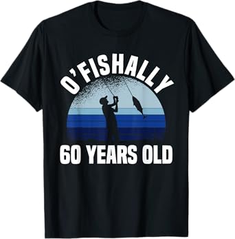 Ofishally 60 Years Old Fisherman 60th Birthday Fishing T-Shirt