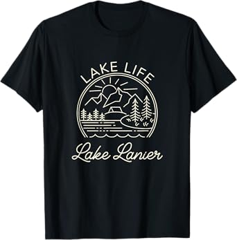 Lake Lanier Lakes Lake Life Vintage Sunset Kayaking Vintage T-Shirt
