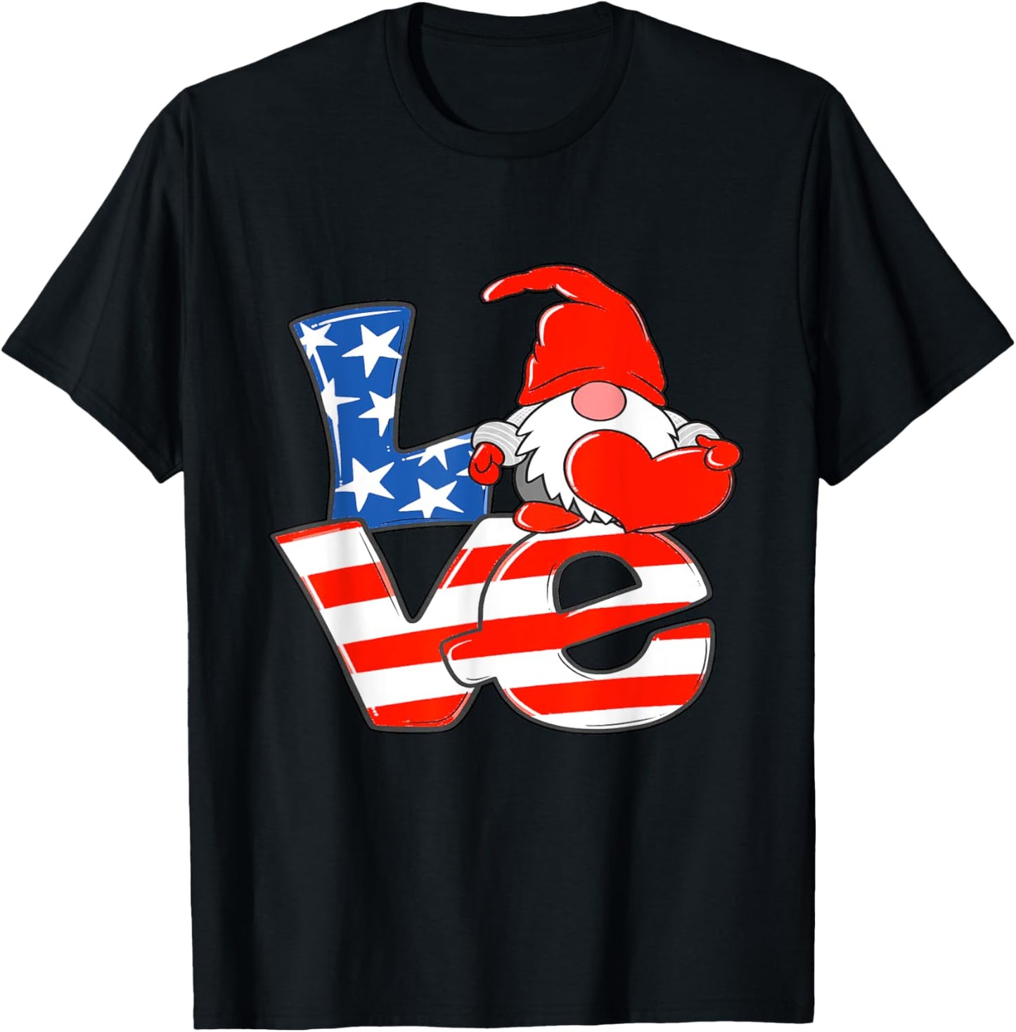 Gnomes 4th Of July Patriotic Gnome Usa Flag Independence Day T-shirt