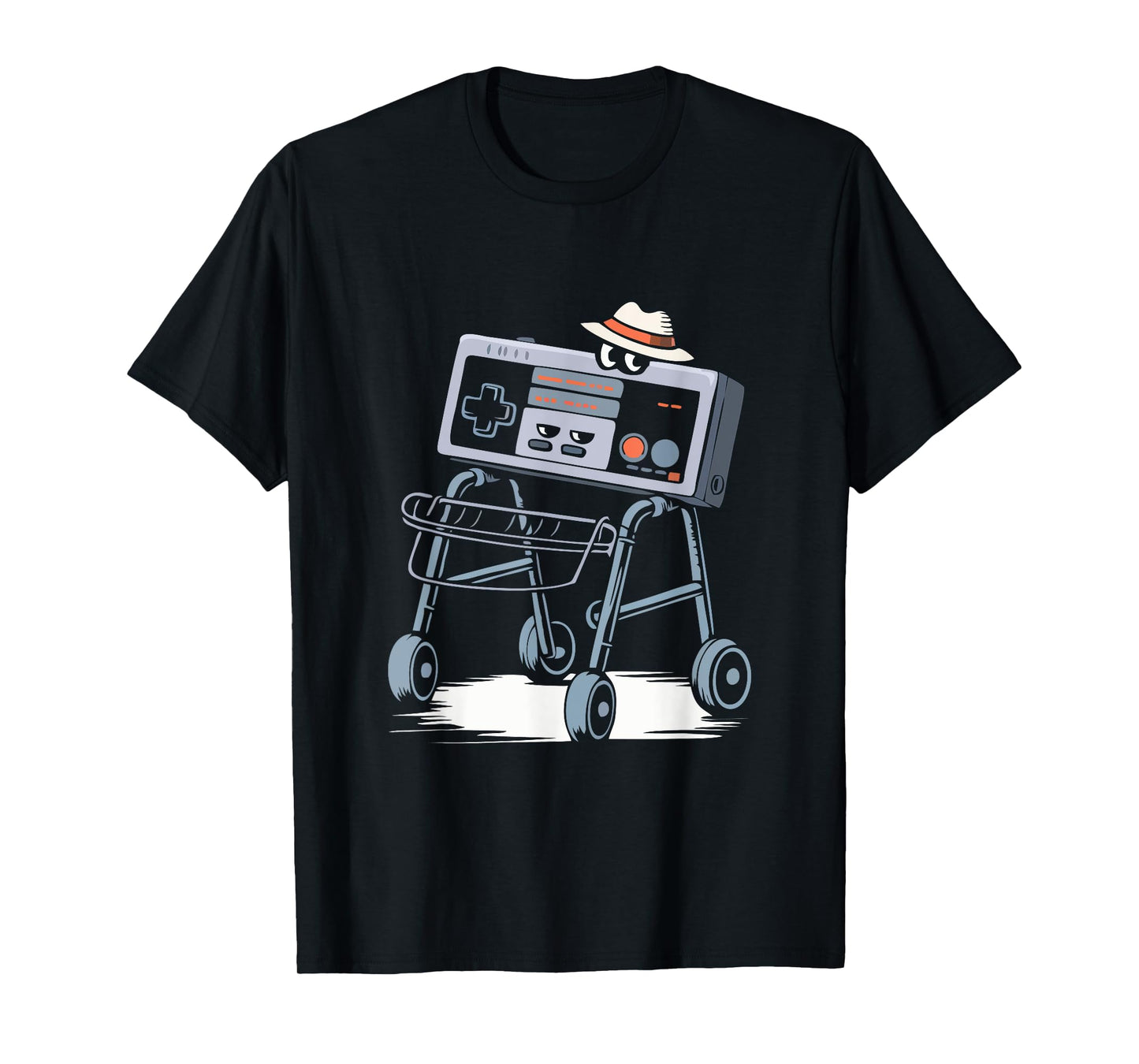 Old Gamer Retro Video Game Gamepad Folding Walker Gaming T-Shirt