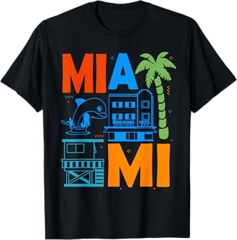 Miami Florida Souvenir Men Women Beach Holiday Miami T-Shirt