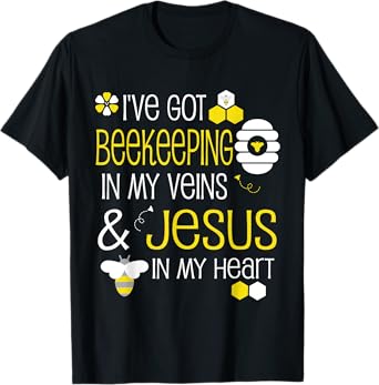 Beekeeping Christian Jesus Beekeeper Men Women Bee T-Shirt
