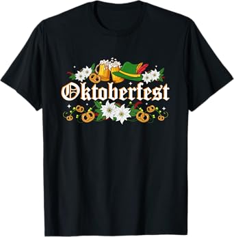 Oktoberfest - Funny Beer Hat Pretzel And Edelweiss T-Shirt