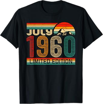 July 1960 Limited Edition Classic 1960 Year Vintage Birthday T-Shirt