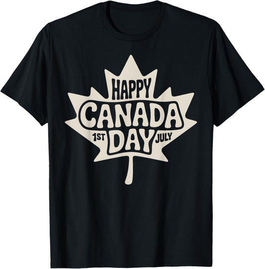 Happy Canada Day 2025 Vintage Canadian Flag Maple Patriotic T-shirt