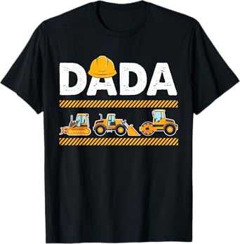 Funny Dada Construction Excavator Kids Matching Family T-Shirt