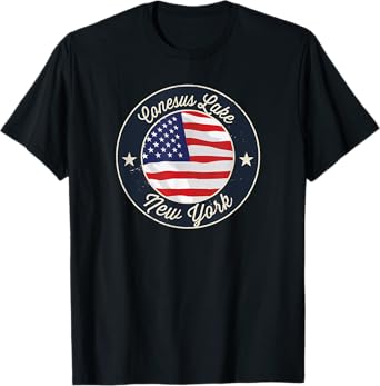 Conesus Lake - Patriotic New York Souvenir T-Shirt