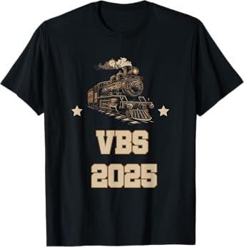Trains at VBS 2025 Vacation Bible School Railroad VBS Team T-Shirt
