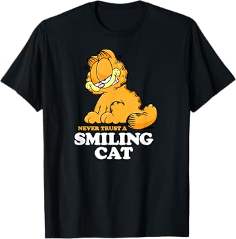 Garfield - Never Trust A Smiling Cat Sarcastic Graphic T-Shirt