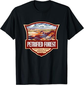 Petrified Forest National Park Illustration Retro Badge T-Shirt