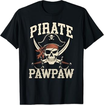 Pirate PawPaw Funny Captain Halloween Costume Paw-Paw T-Shirt