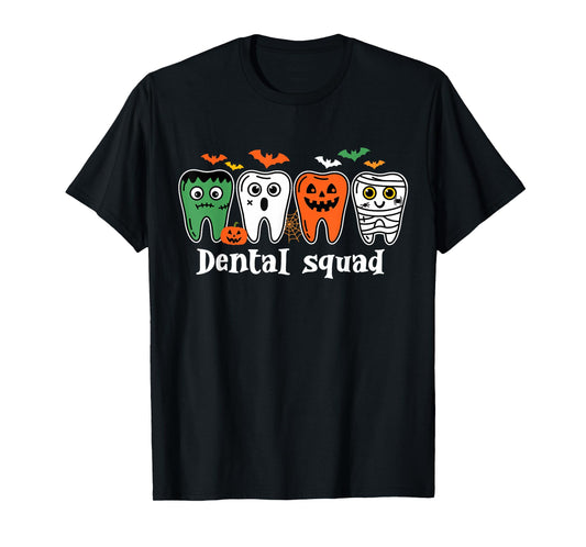 Funny Dental Spooky Squad Costume Denstist Halloween T-Shirt