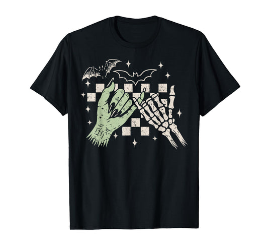Halloween Gothic Pinky Promise Skeleton Hands Best Friend T-Shirt