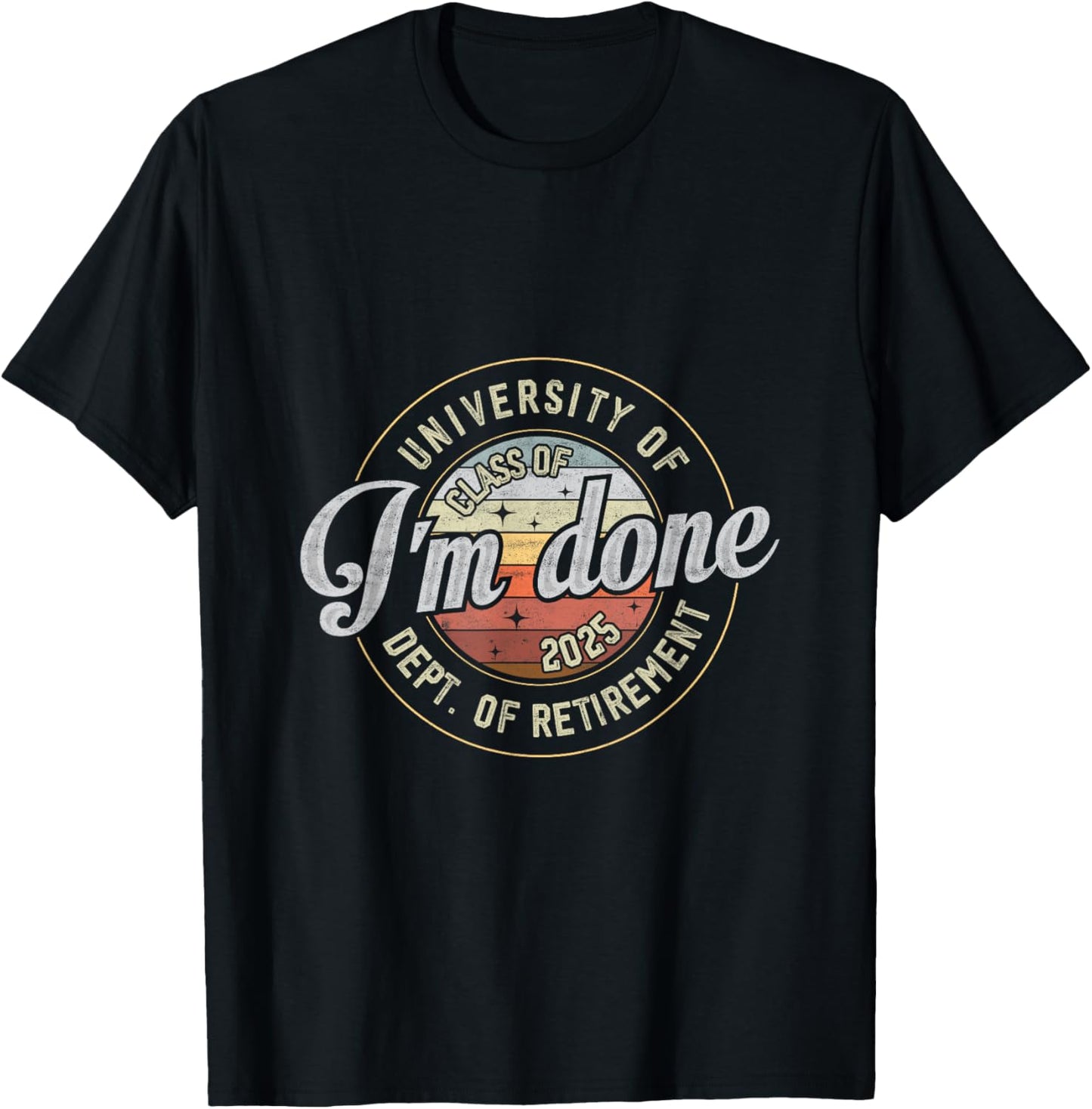 University Of I'm Done Class Of 2025 Teacher Retirement T-Shirt