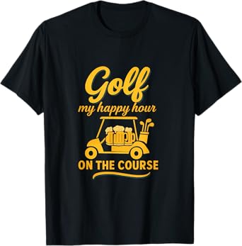 Golf Happy Hour Beer Cart Retro Golf Design T-Shirt