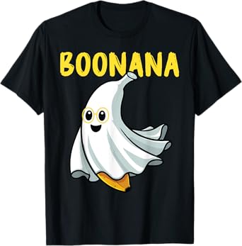 Cute Boonana Ghost Funny Banana Halloween Men Women Kids T-Shirt