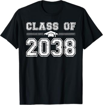 Class Of 2038 Grow With Me Kindergarten Graduation T-Shirt