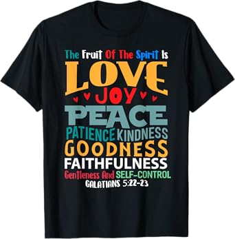 Religious Designs By ShirtZilla Fruit Of The Spirit Christian T-Shirt Bible Verse T-Shirt