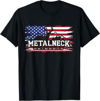 Metalneck Outdoors Mountain Logo American Flag T-Shirt